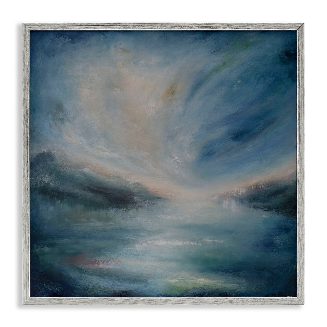 Stupell Industries Blue Hour Abstract Landscape Framed Giclee Wall Art Design by Lydia Orange